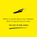 Motivational quote text whose essence is to be confident with all our abilities, keep getting up and getting it.