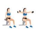 Woman doing Seated dumbbell Lateral raises.