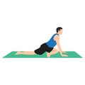Yoga Man in Ardha Kapotasana or half pigeon pose. Royalty Free Stock Photo