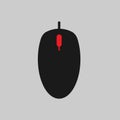 Optical mouse flat edge wired black red icon logo