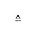 Logo, icon, symbol, company or business monogram geometry triangle leaves have the meaning of the focus of the goal to grow