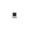 Logo, icon, symbol, company or business monogram square geometry has the meaning of the center of attention or the pioneer of crea