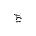 Logo, icon, symbol, company or business monogram geometry node has the meaning of strengthening stability in service. Royalty Free Stock Photo
