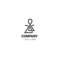Logo, icon, symbol, company or business monogram, geometry, triangle vertices, has the meaning of being competent and consistent i Royalty Free Stock Photo