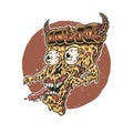 Vector illustration of Pizza Monster