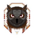 Owl vector design. owl Illustration for apparel design. Royalty Free Stock Photo