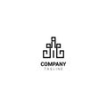 Logo, icon, symbol, company or business monogram building has the meaning of spirit and toughness. Royalty Free Stock Photo