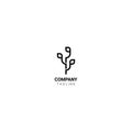 Logo, icon, symbol, company or business monogramsof plants treehave the meaning growing naturally and healthy to produce beauty