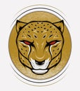 Cheetah Mascot Emblem for sport team LOGO. Royalty Free Stock Photo