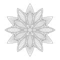 Abstract mandala with striped geometry pattern on white isolated background. Royalty Free Stock Photo