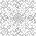 Doodle mandala with geometry decor on white background. Seamless abstract pattern. Royalty Free Stock Photo