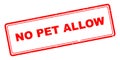 No pet allow stamp on white