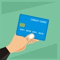 Illustration vector graphic of hand holding credit card Royalty Free Stock Photo