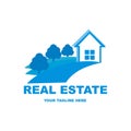 Real estate logo blue color - vector