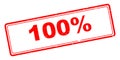 Percent 100% stamp on white Royalty Free Stock Photo