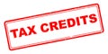Tax credits stamp on white Royalty Free Stock Photo