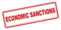 Economics sanctions stamp on white