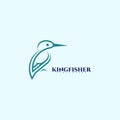 Kingfisher bird logo line vector design Royalty Free Stock Photo