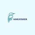 Kingfisher bird logo line vector design Royalty Free Stock Photo