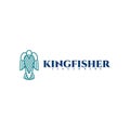 Kingfisher bird logo line vector design Royalty Free Stock Photo