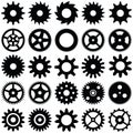 Gear wheel icon collection - vector silhouette Royalty Free Stock Photo