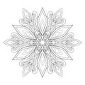 Decorative mandala with floral vintage pattern on white isolated background. Royalty Free Stock Photo