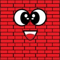 Cute animation brick wall