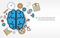 Vector brain icon IQ work idea vector white background