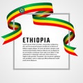 ribbon shape ethiopia flag background template