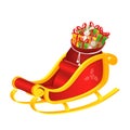 Santa Claus sleigh with gifts bag - isolated Royalty Free Stock Photo