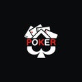 Illustration vector graphic of spade icon showing four poker aces Royalty Free Stock Photo