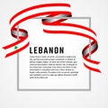 ribbon shape lebanon flag background template