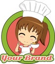 Food logo with midget woman