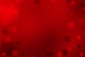 Vector Abstract Hexagons, Circles and Halftone Dots in Red Gradient Background