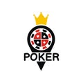Illustration vector graphic of black chip poker with crown