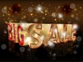 Big sale 3D golden card, vector Royalty Free Stock Photo