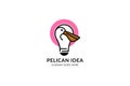 Pelican bird idea logo design template