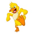 Angry yellow duck cartoon mascot Royalty Free Stock Photo