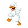 Angry white duck cartoon mascot Royalty Free Stock Photo