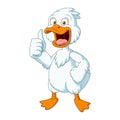 Cute duck cartoon giving a thumb up Royalty Free Stock Photo