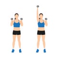 Single arm dumbbell overhead shoulder press Royalty Free Stock Photo