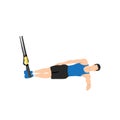 Man doing TRX. Suspension side plank. Abdominals