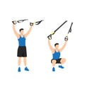 Man doing TRX Suspension straps overhead squats Royalty Free Stock Photo