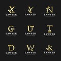 letter hammer law bundle vector logo