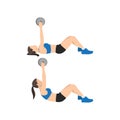 Woman doing Resistance. Weighted crunches exercise.