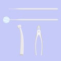 Dentists tools set. Flat design style