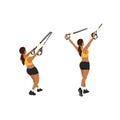 Woman doing TRX Suspension straps deltoid Flyes exercise.