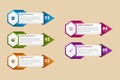 Colorful timeline infographic template with arrows Royalty Free Stock Photo