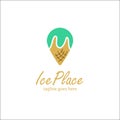 Ice Cream Placed Logo Design Template simpe and unique