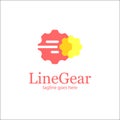 Line Gear Logo Design Template Royalty Free Stock Photo